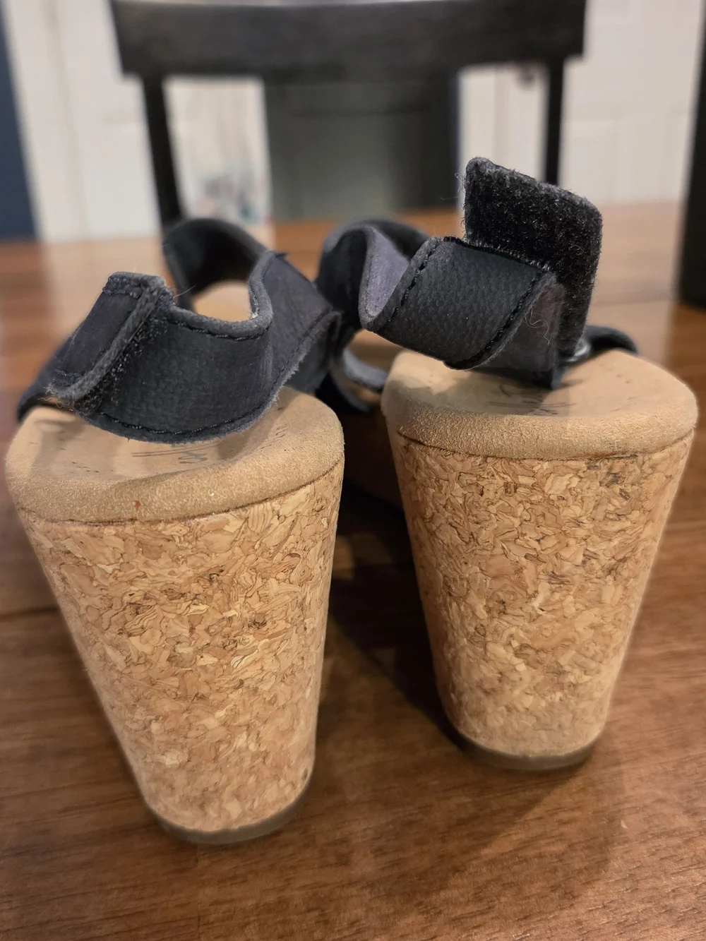 Clarks navy leather